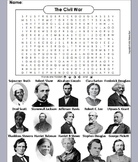 Civil War Activity: Word Search Worksheet (US History: Abr