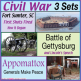 Civil War 3 Set Bundle (Fort Sumter, Gettysburg, Appomatto