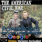 Civil War PowerPoint / Google Slides with Video Clip Links