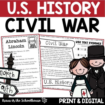 Preview of Civil War Activities | Easel Activity Distance Learning