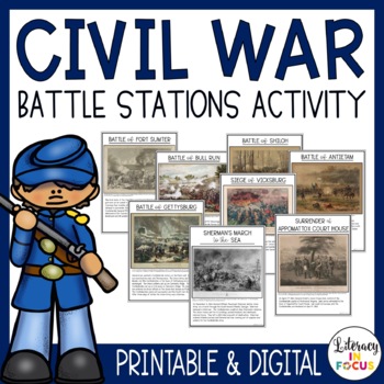 Preview of Civil War Activity | Battle Stations | Printable & Digital | Google Classroom