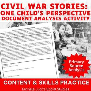 Preview of Civil War American Document Primary Source Analysis Activity