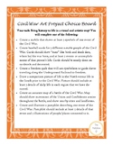Civil War Art Project Choice Board-EDITABLE