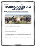 Civil War - Battle of Antietam - Webquest with Key