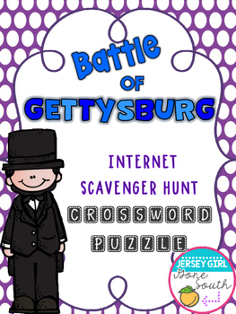 Preview of Civil War - Battle of Gettysburg Internet Scavenger Hunt Crossword Puzzle