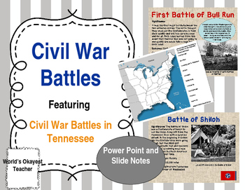 Preview of Civil War Battles: Power Point with Slide Notes