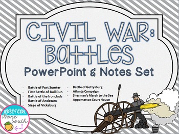 Preview of Civil War Battles PowerPoint and Notes Set