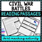 Civil War Battles Reading Passages (set #2) and Text Marki