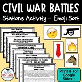 Civil War Battles Activities Emoji Summaries Hand-on Activ