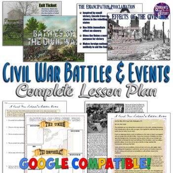 Preview of Civil War Battles and Events 1-Day Lesson Plan Bundle