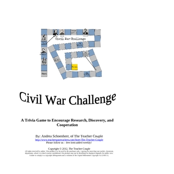 Preview of Civil War Challenge - Trivia Game
