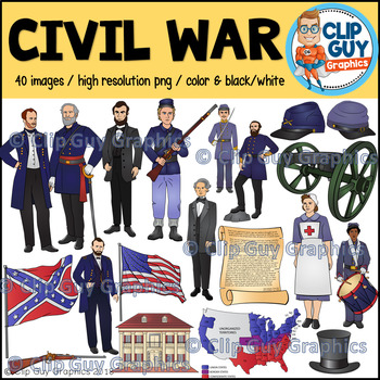 Preview of Civil War Clip Art Bundle {Clip Guy Graphics ClipArt}