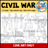 Civil War Clip Art Bundle - LINE ART IMAGES ONLY {Clip Guy