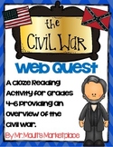 Civil War Cloze Activity Web Quest- Grades 4-6