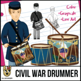 Civil War Drum & Drummer Boy Clip Art