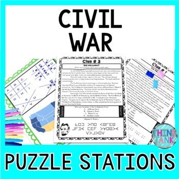 Preview of Civil War Puzzle Station Activity - Abraham Lincoln | Gettysburg