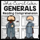 Civil War Generals Reading Comprehension Worksheet Lee and Grant