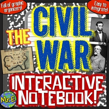 Preview of Civil War Interactive Notebook | 16 Notebook Pages for the Civil War