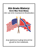 Civil War Interactive Notebook Foldable Files