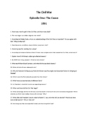 Civil War Ken Burns Video Questions:  All 9 Episodes - Ove