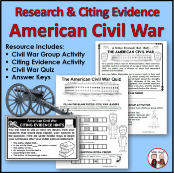 Preview of Civil War | Citing Evidence | Group Activities