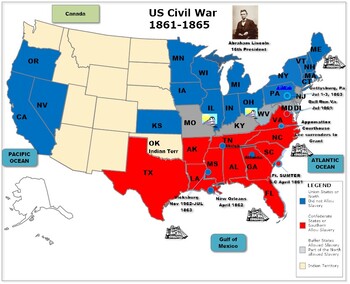 civil war cities map