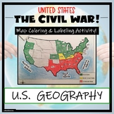 Civil War Map- Label and Color Activity!