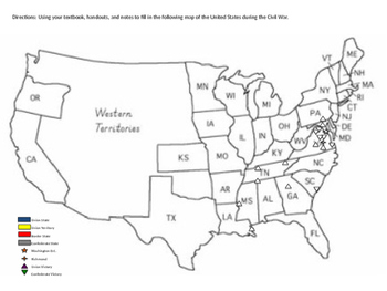 Civil War Map Timeline By Ryan Woosley Teachers Pay Teachers