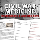 Civil War Medicine Reading Worksheets and Answer Keys