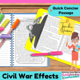 Civil War Non-Fiction Reading Passage : Social Studies US 