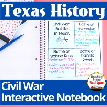 Preview of Civil War in Texas Interactive Notebook Kit - Texas History