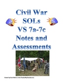 Civil War Notes and Assessments: Virginia Studies SOLs7a-7c
