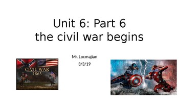 Preview of Civil War Part 1: PPT on the outbreak of the Civil War