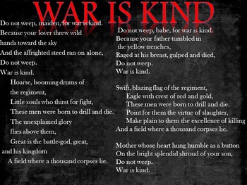 War is kind poetry analysis