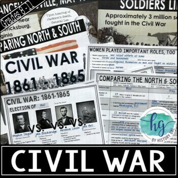 Preview of Civil War PowerPoint & Guided Notes (Print and Digital) Print & Go Lesson!