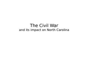Preview of Civil War Powerpoint- 4th Grade- North Carolina focus & Jigsaw