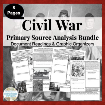 Preview of Civil War Primary Source Analysis Activity BUNDLED Set