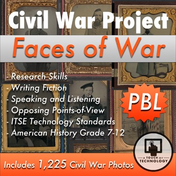 Preview of Civil War Project PBL Faces of War with over 1200 Images!