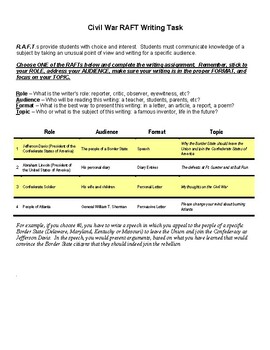 civil war raft assignment