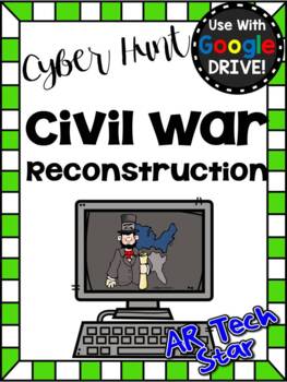Preview of Civil War Reconstruction Digital Cyber Hunt for Google Slides-Distance Learning