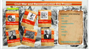 Preview of Civil War & Reconstruction Era Project Based Learning