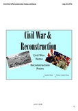 Civil War & Reconstruction Notes