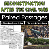 Civil War Reconstruction Reading Comprehension Paired Pass