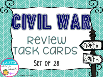 Preview of Civil War Review Task Cards - Set of 28