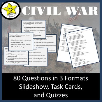 Preview of Civil War Review and Test Prep Distance Learning