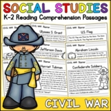 Civil War Social Studies Reading Comprehension Passages K-2