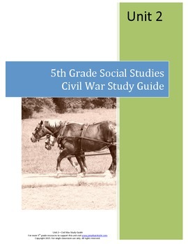 Civil War Study Guide--5th Grade by Jonathan Feicht | TpT