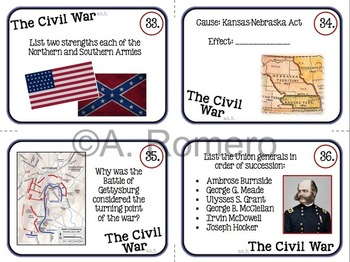 Civil War Task Cards by Mr Social Studies | Teachers Pay Teachers
