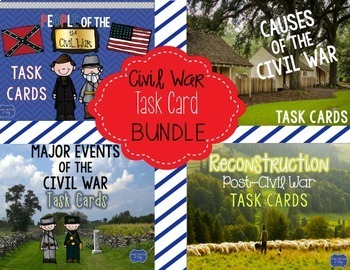 Preview of Civil War Task Cards Bundle