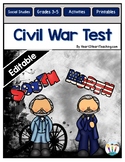 Civil War Test (Quiz) American Civil War Assessment Templa
